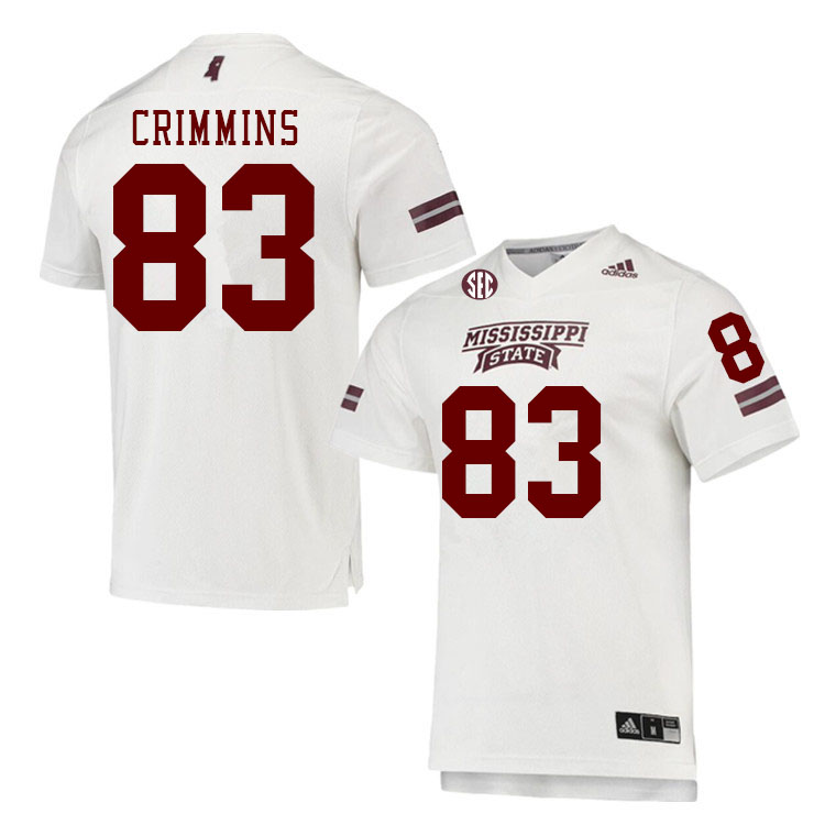 Men #83 Keelan Crimmins Mississippi State Bulldogs College Football Jerseys Stitched Sale-White - Click Image to Close